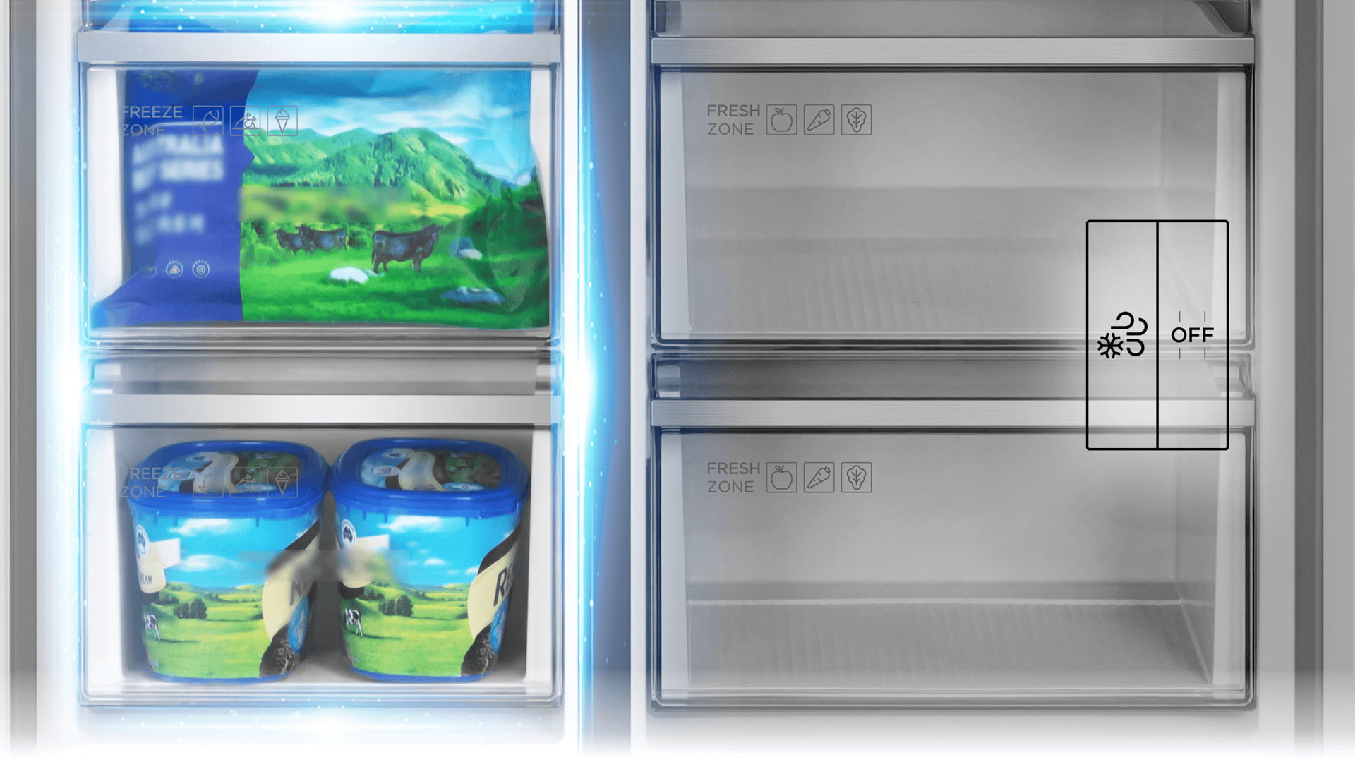 TCL RC591SXE1 fridge with Energy-saving holiday mode