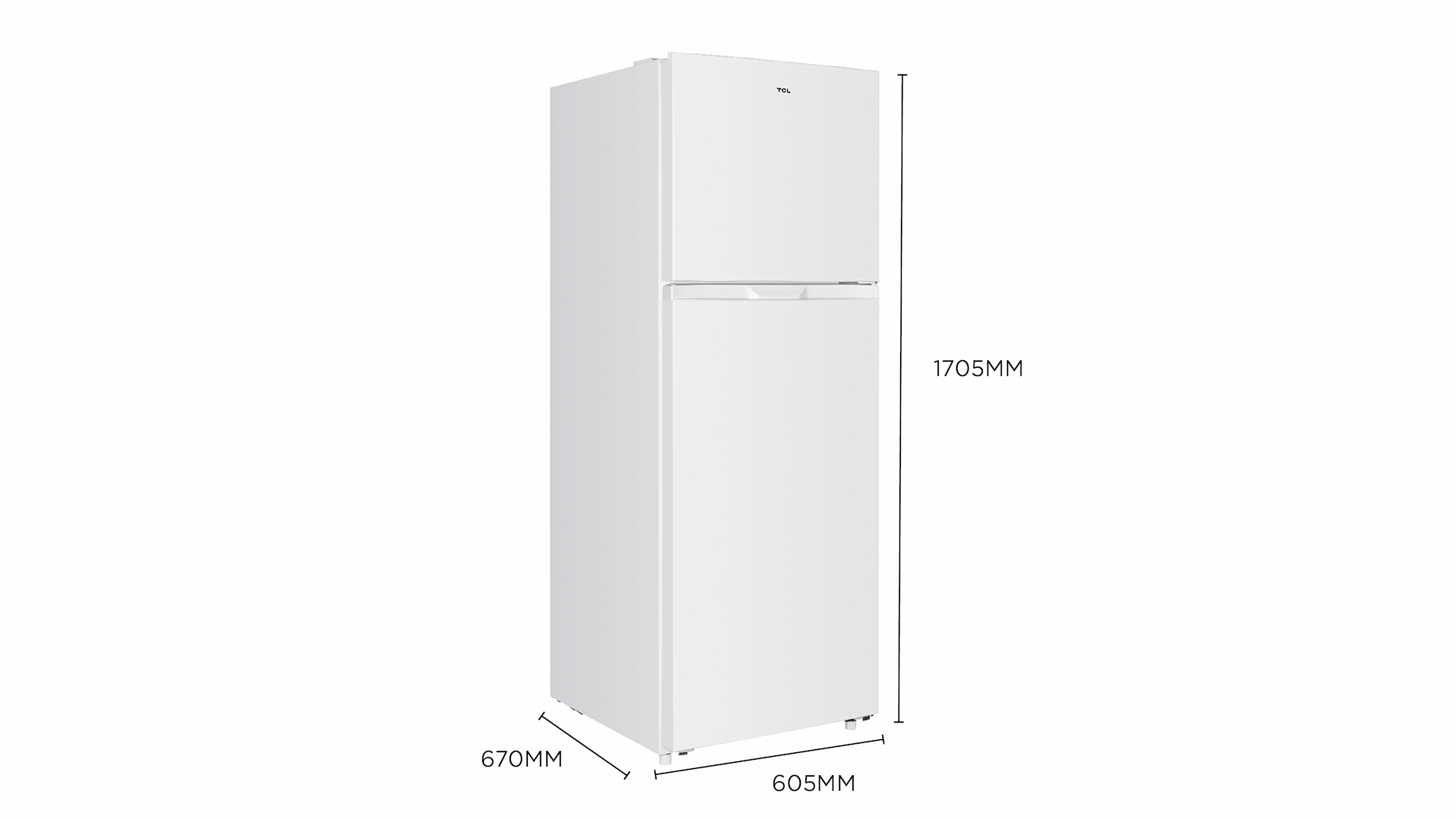 TCL fridge's dimension