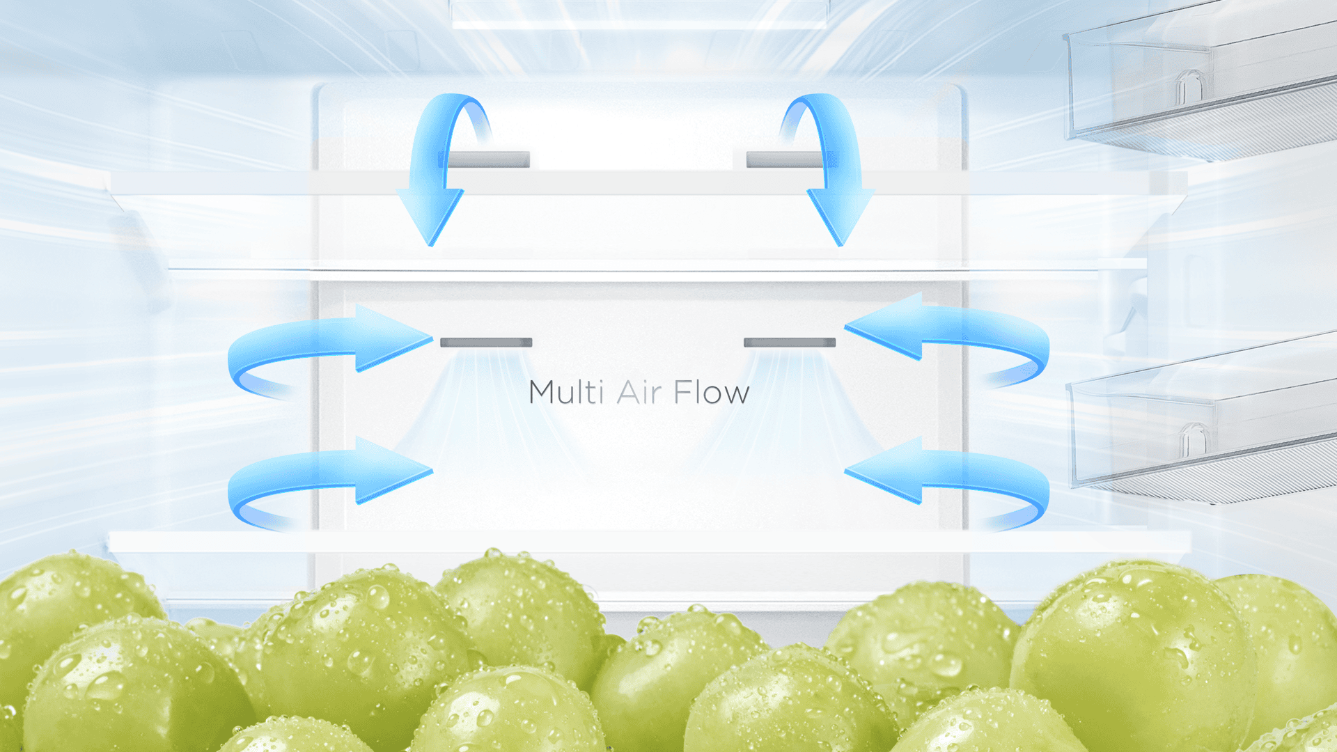 Multi-level homogenous cold air distribution for optimal food preservation