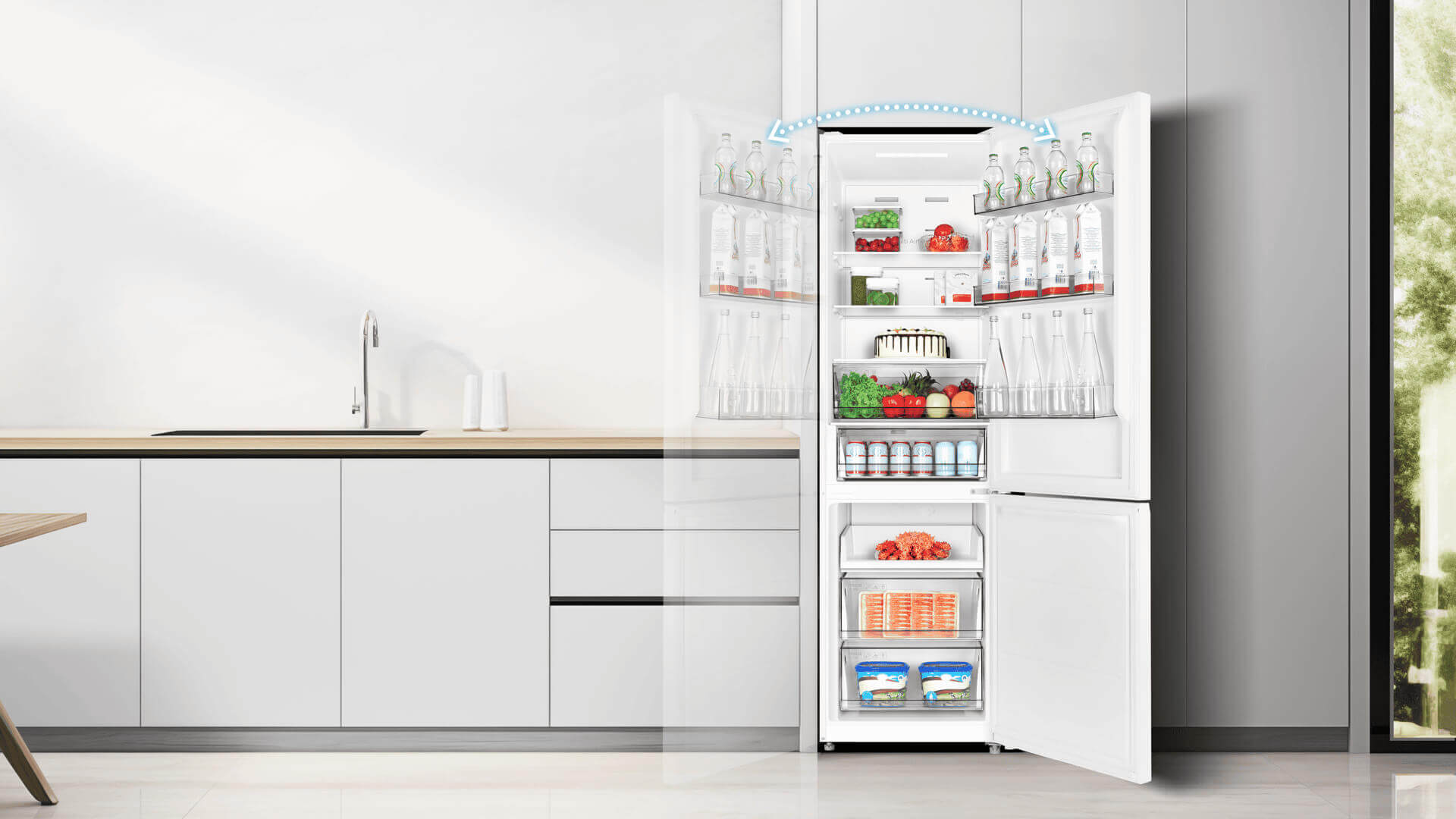 TCL fridge can flexibly installation fits all kinds of spaces