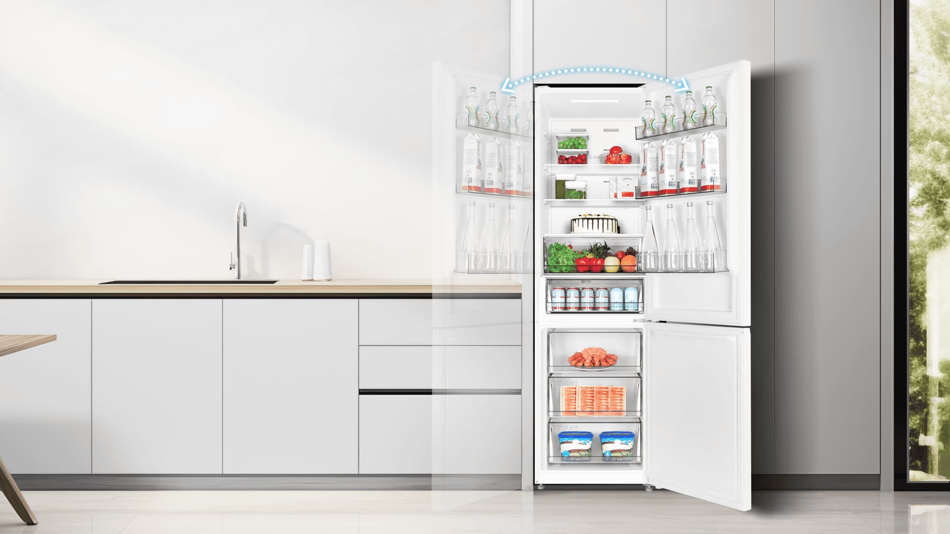 TCL fridge can flexibly installation fits all kinds of spaces