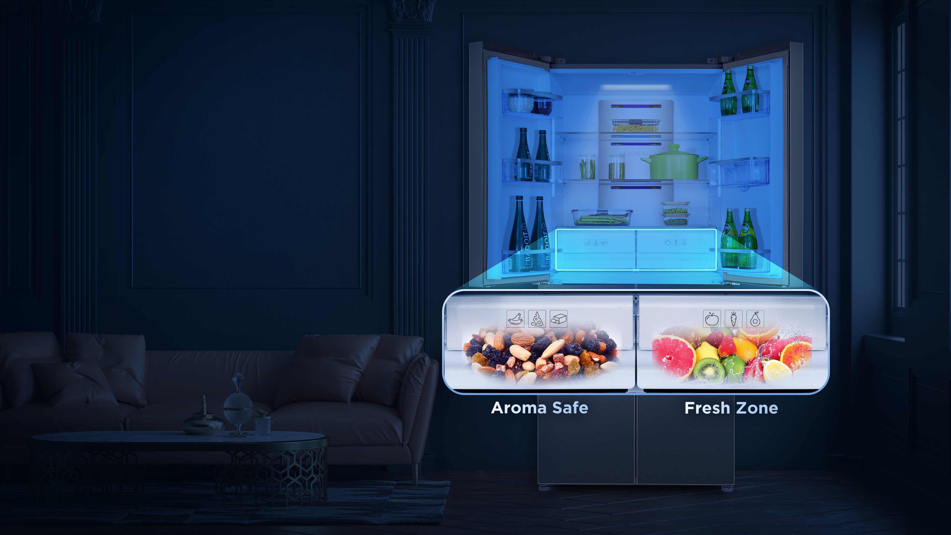 TCL Refrigerators Aroma Safe Fresh Zone