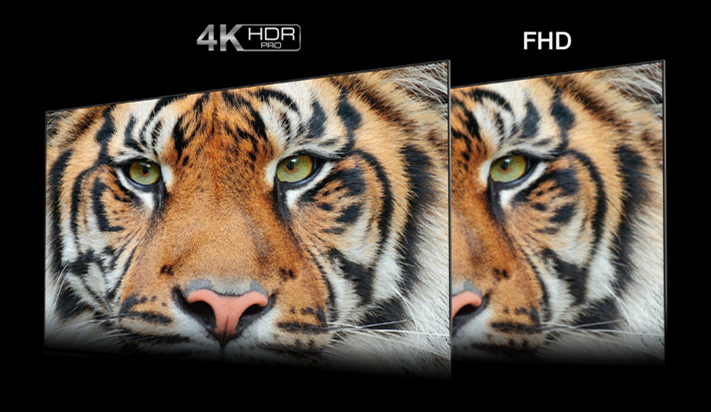 4K HDR PRO: superb contr 4K HDR PRO: fantastisk kontrast, levende præcise farver og fineste detaljerast, vivid accurate colours and finest details