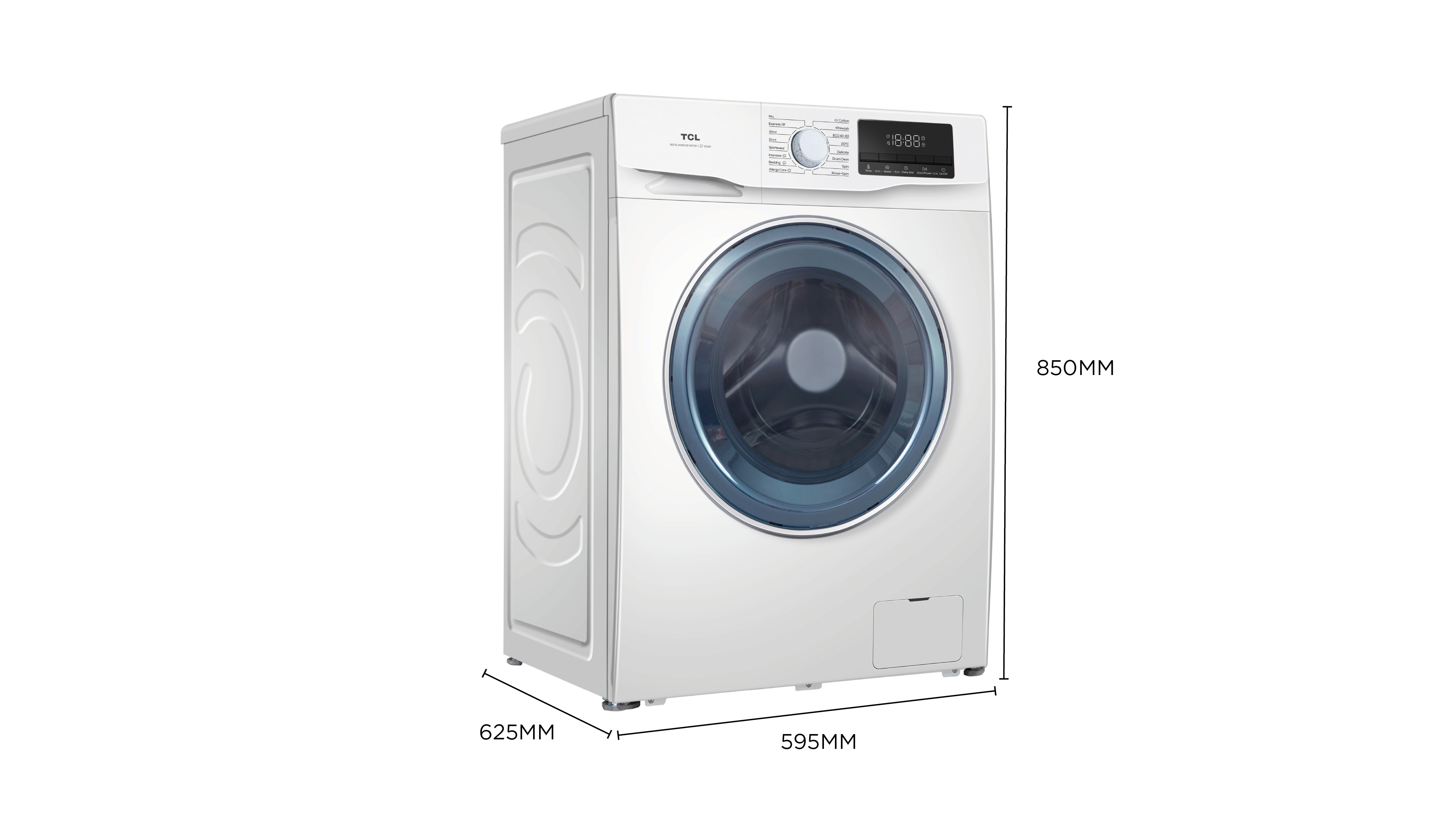 TCL front-loading washing machine‘s dimension