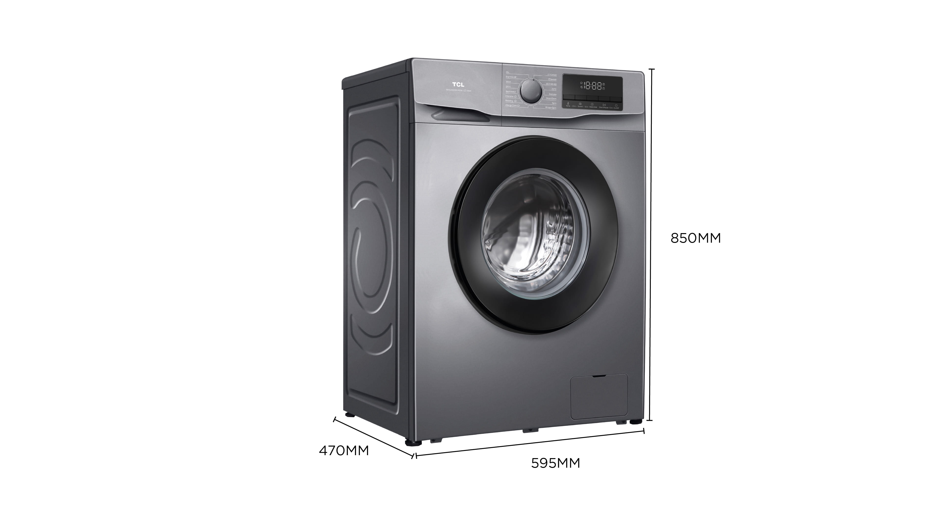 TCL front-loading washing machine‘s dimension