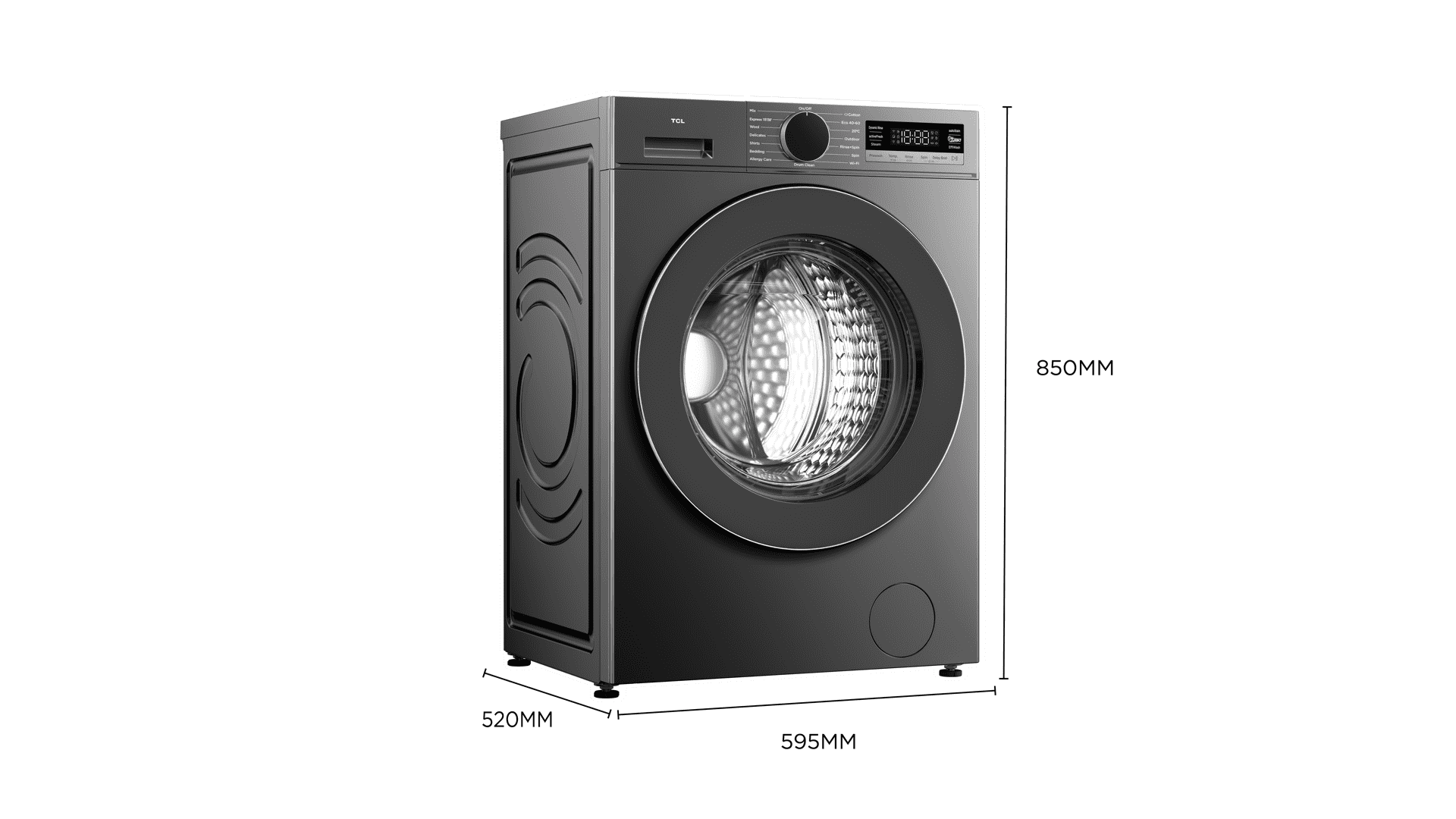 TCL front-loading washing machine‘s dimension