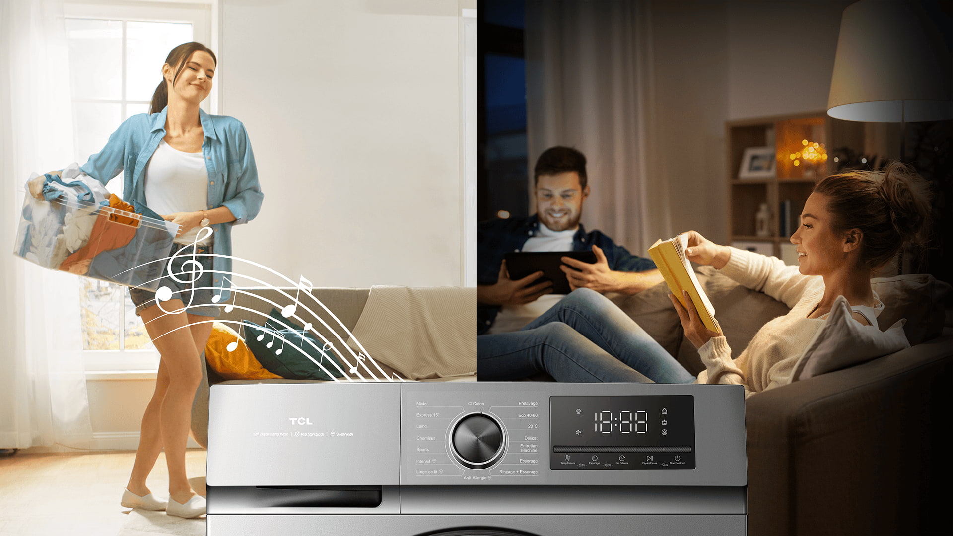 TCL FF0724WA2 washing machine with silent button