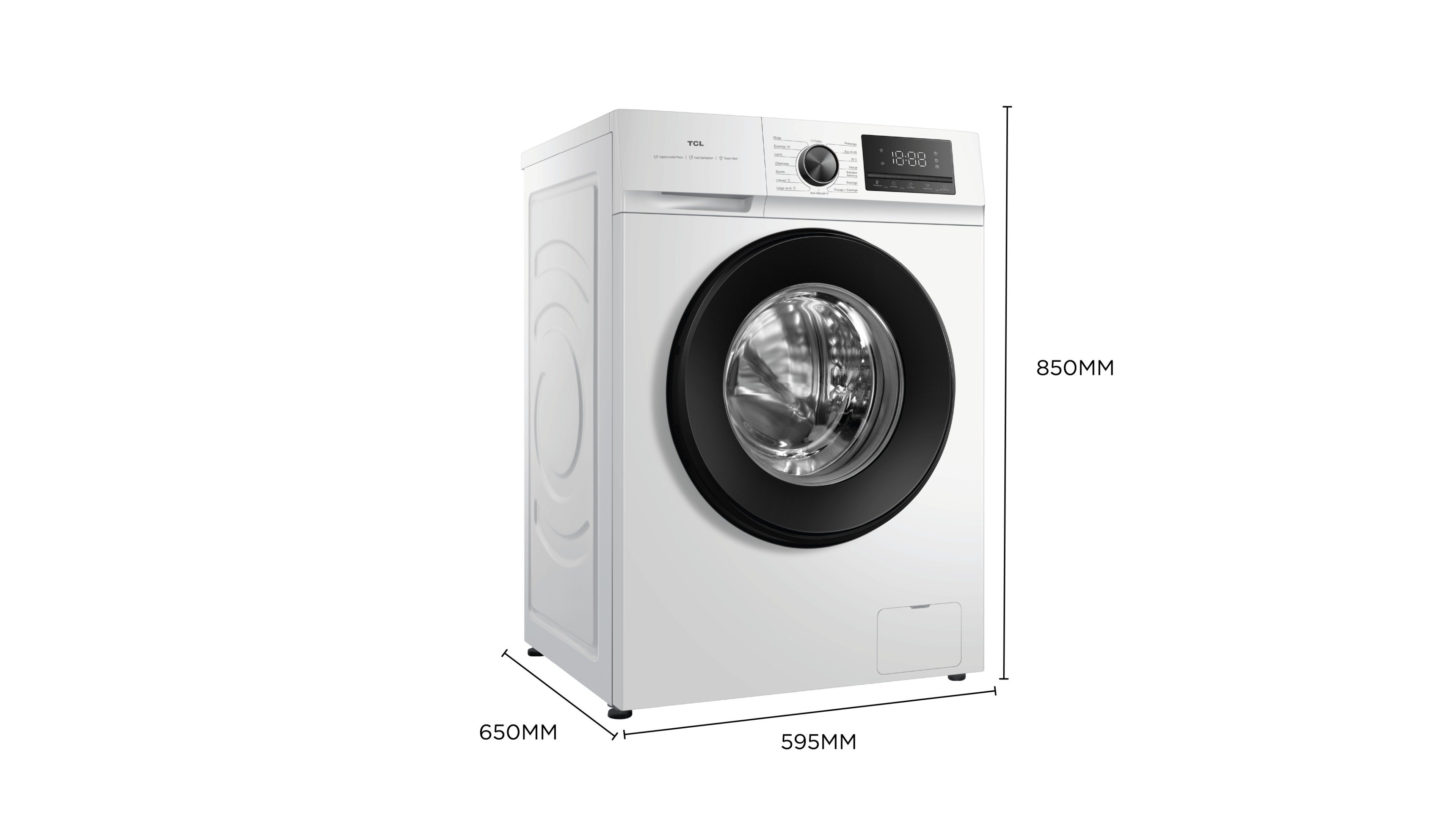 TCL front-loading washing machine‘s dimension