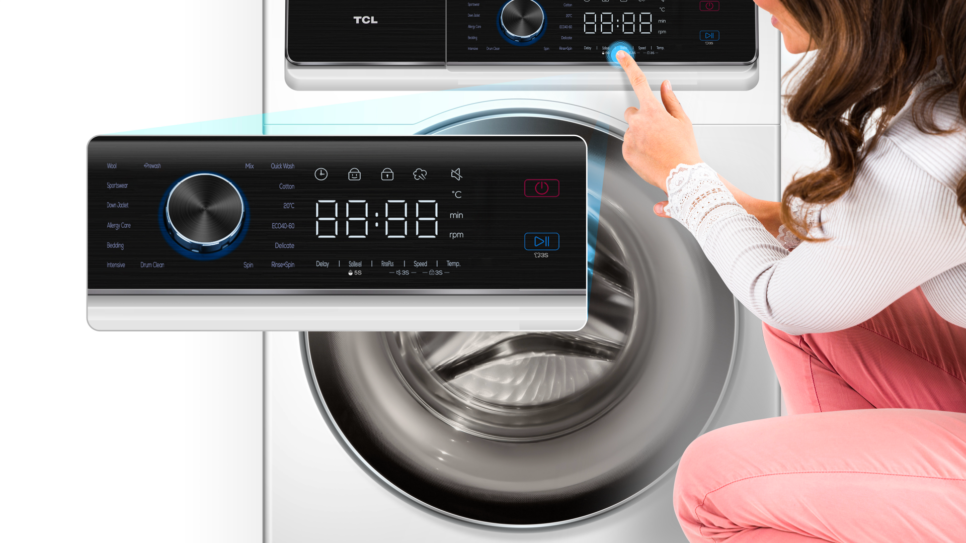 TCL Washing Machine fp0924wc0 Touch Control Display