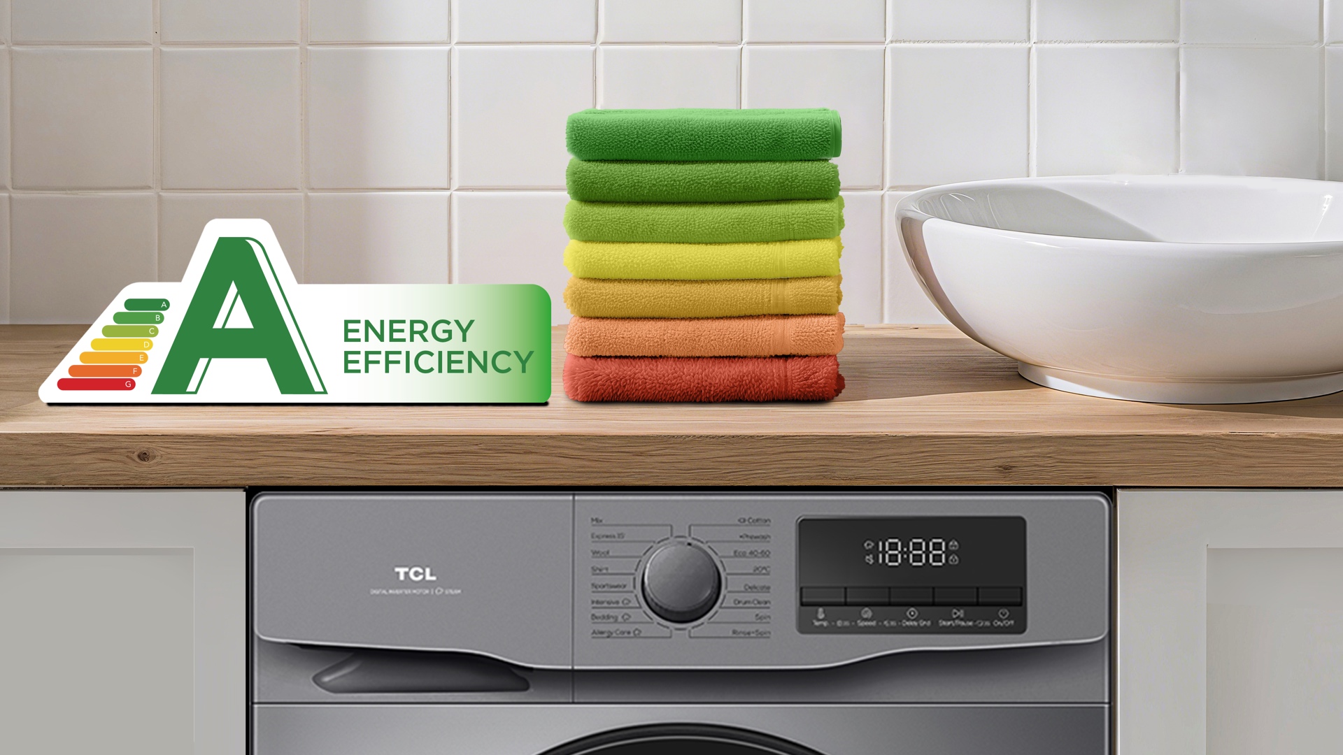 TCL washing machine with A energy saving