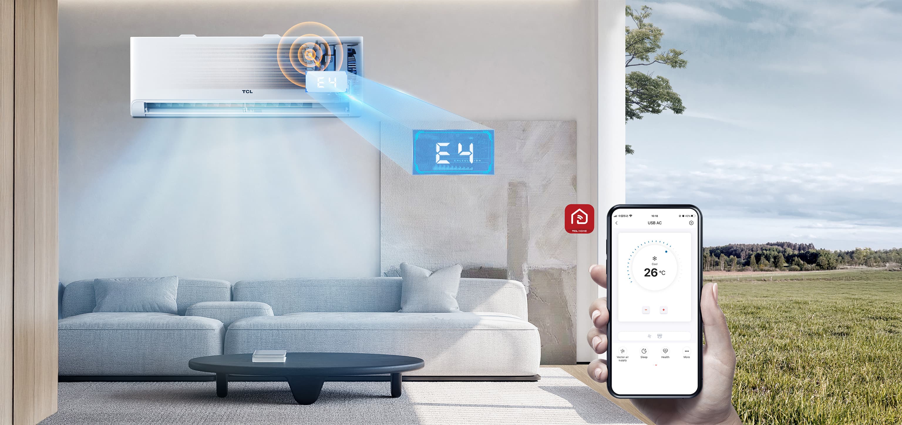 Self-diagnosis and refrigerant leakage reminder of BreezeIN AC