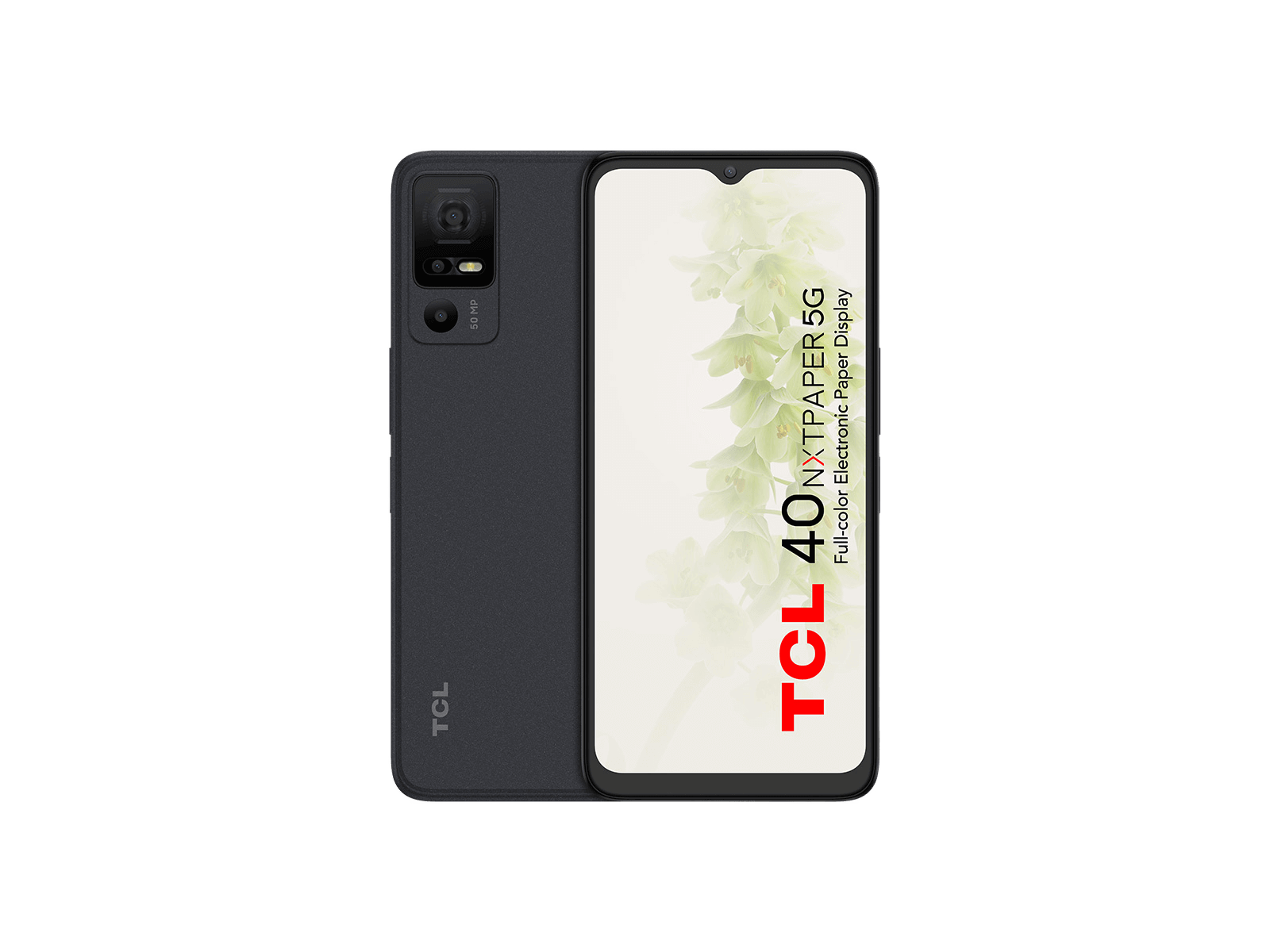 Cover Per TCL 40 NxtPaper + 2 Vetri Temperati, Custodia In Silicone Morbido Con Fiori Bianchi E Antiscivolo