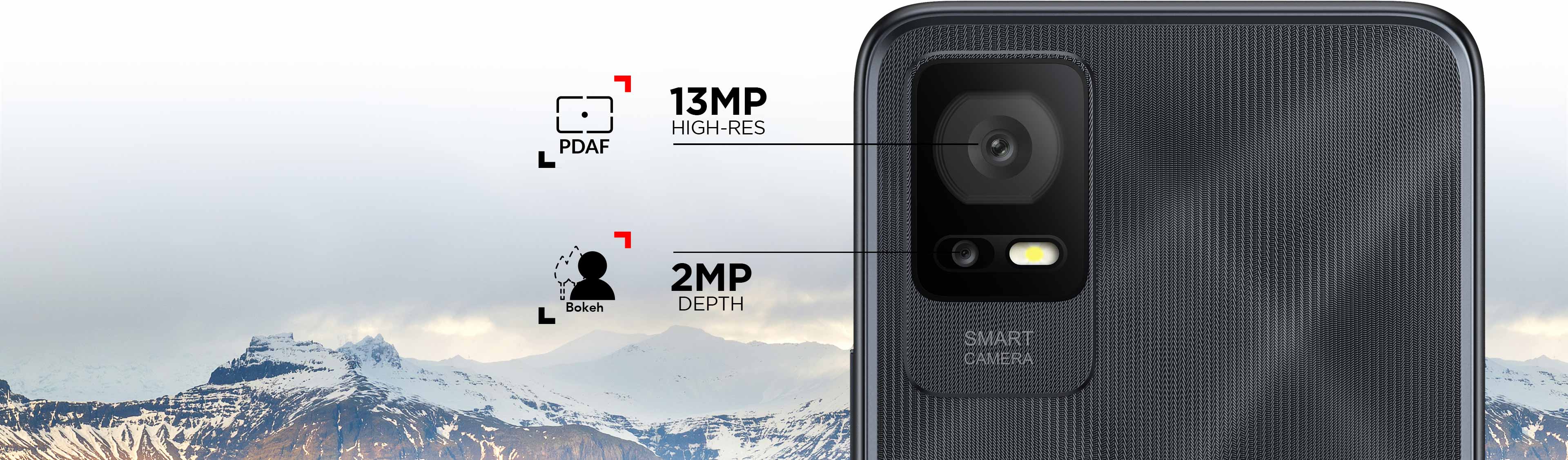 TCL 406 13MP AI and Deep Camera Lenses