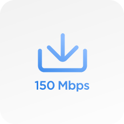 Up to 150 Mbps download speed