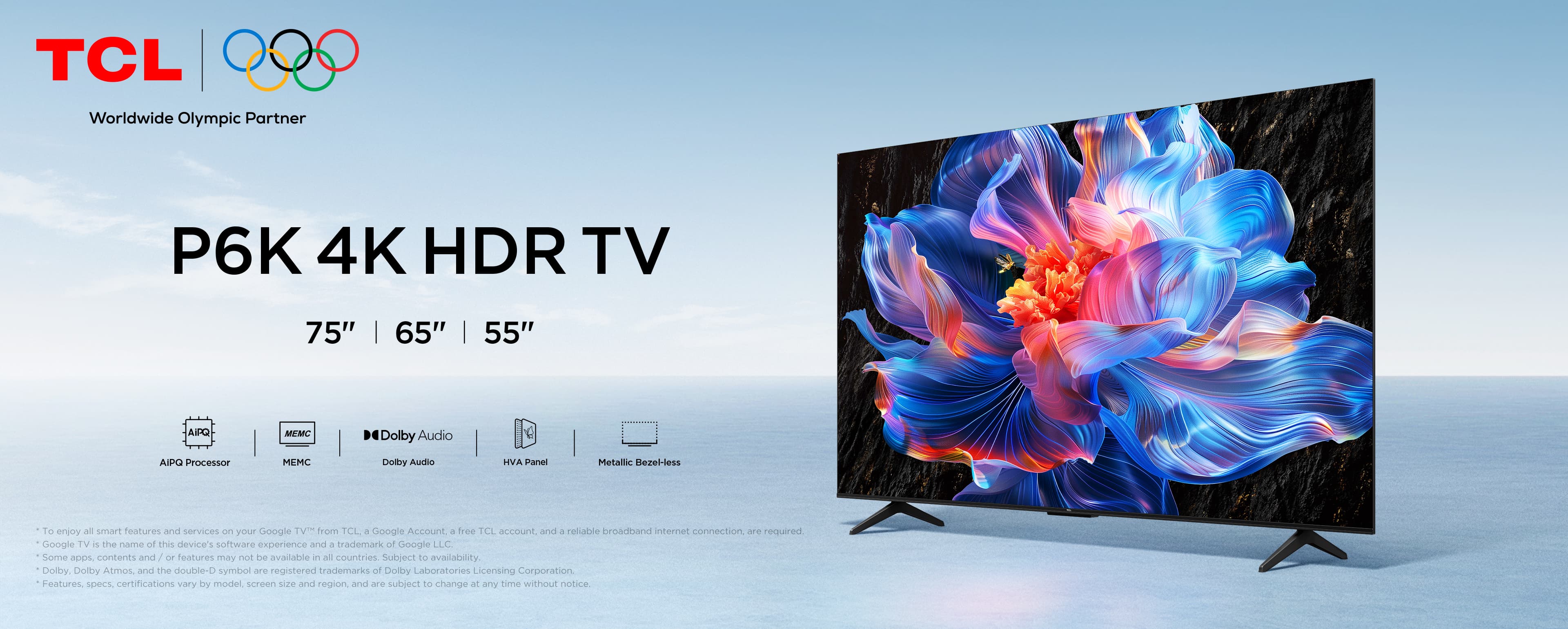 TCL P6K-4K HDR TV-55/65/75 Inch TV 