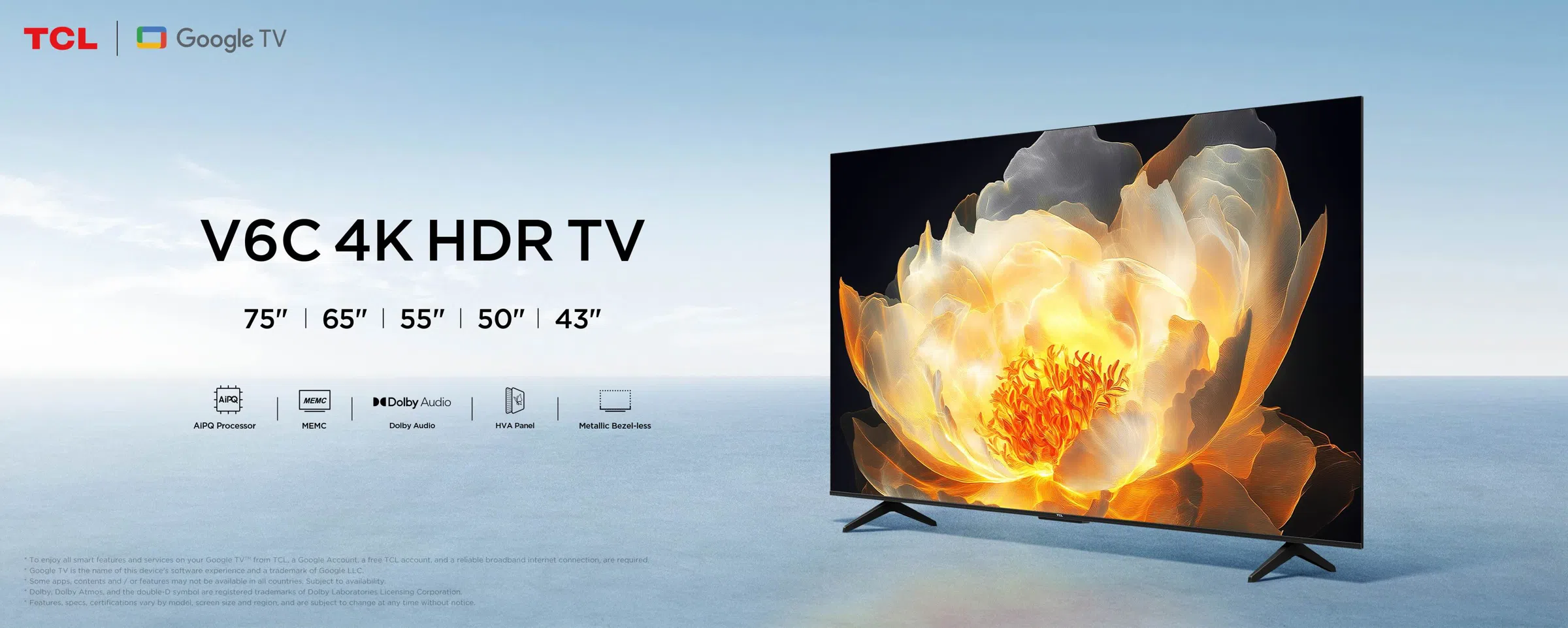 טלוויזיה חכמה V6C 4K HDR TV מבית TCL