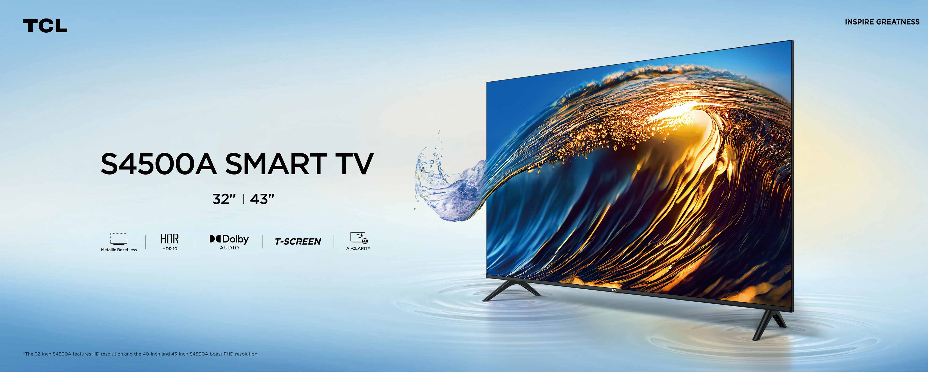 Top banner of S4500A SMART TV 