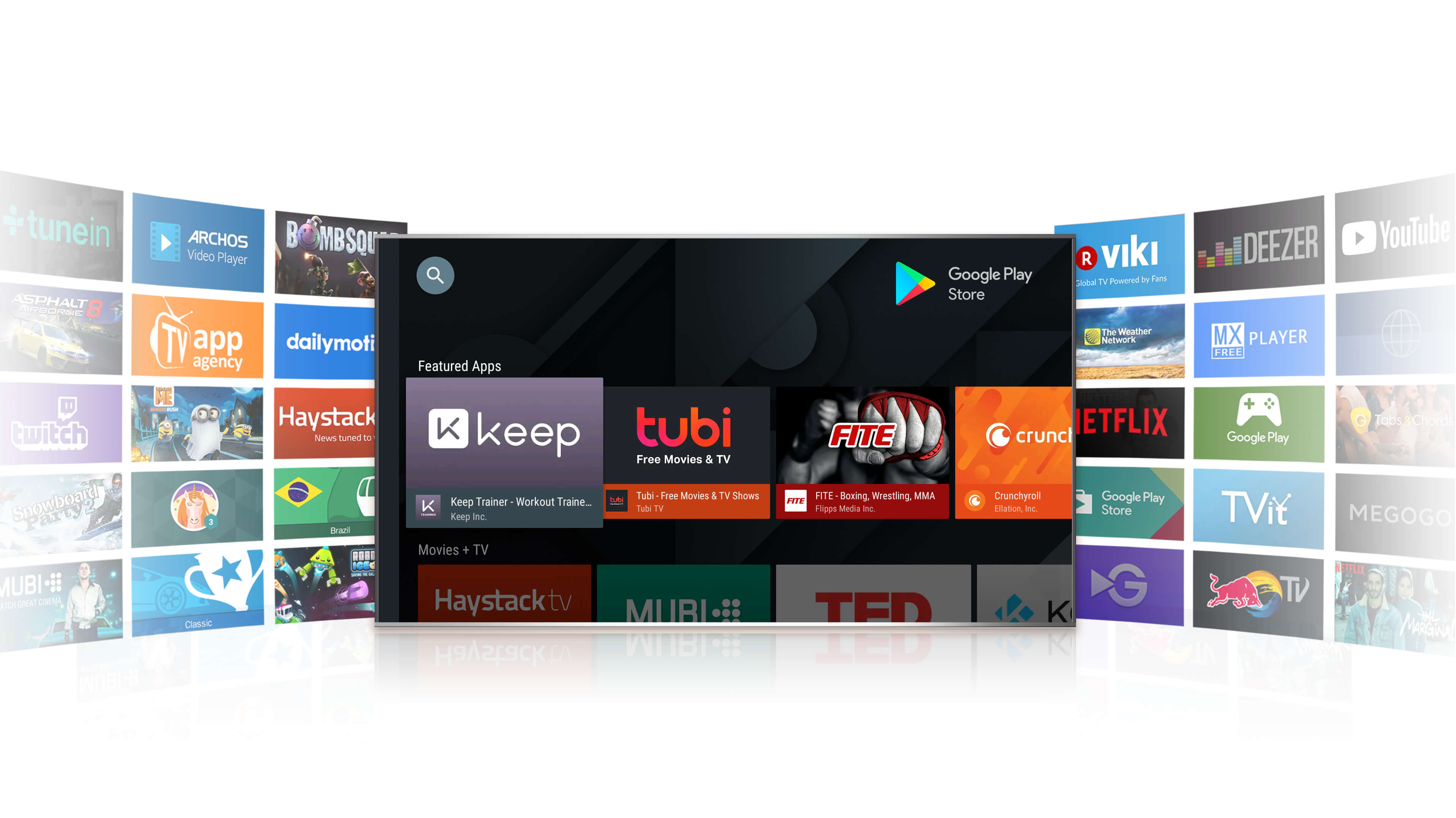 Google Play Store. The apps you love, now on your TV!