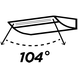 Portata d’aria ad ampio raggio, 104°