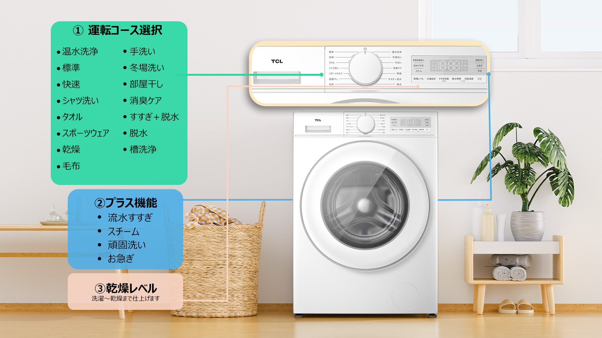 TW-DVK10A 10kg コンパクトドラム式洗濯乾燥機 | TCL Japan / 日本語
