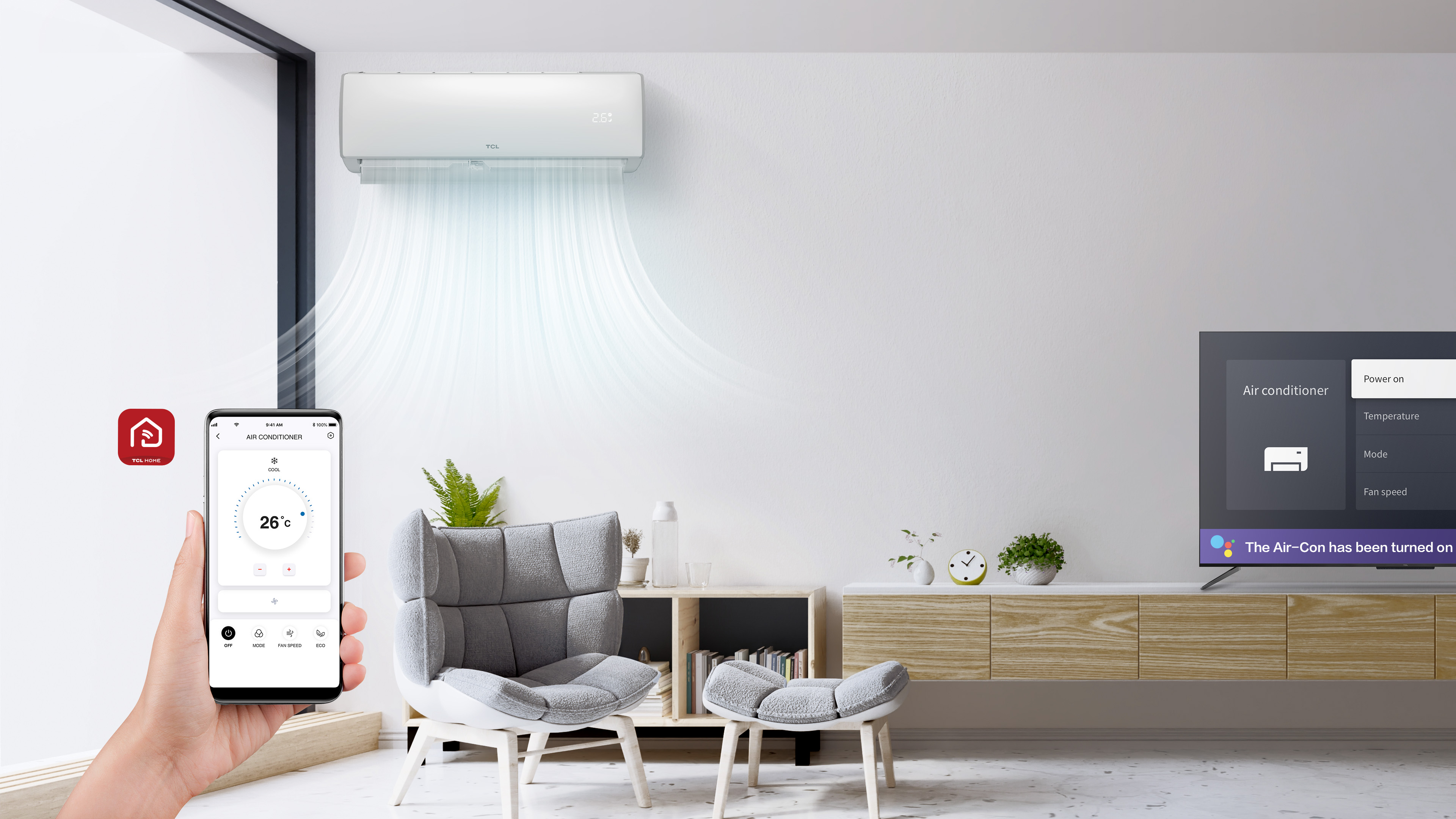 TCL FreshIN 2.0 AC Compatible with Google Home & Alexa