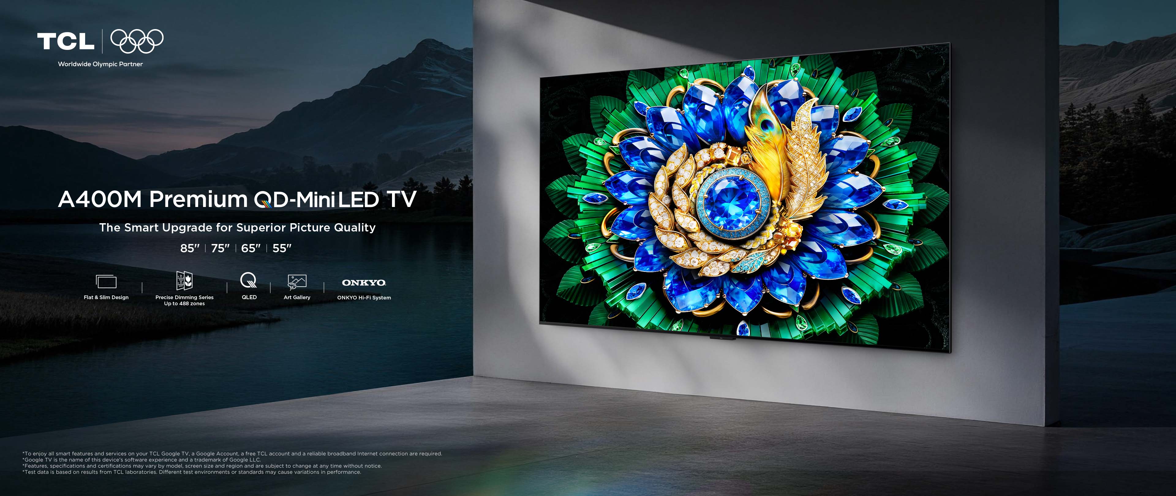 乐竟体育 A400M Premium QD-MiniLED TV Key Visual