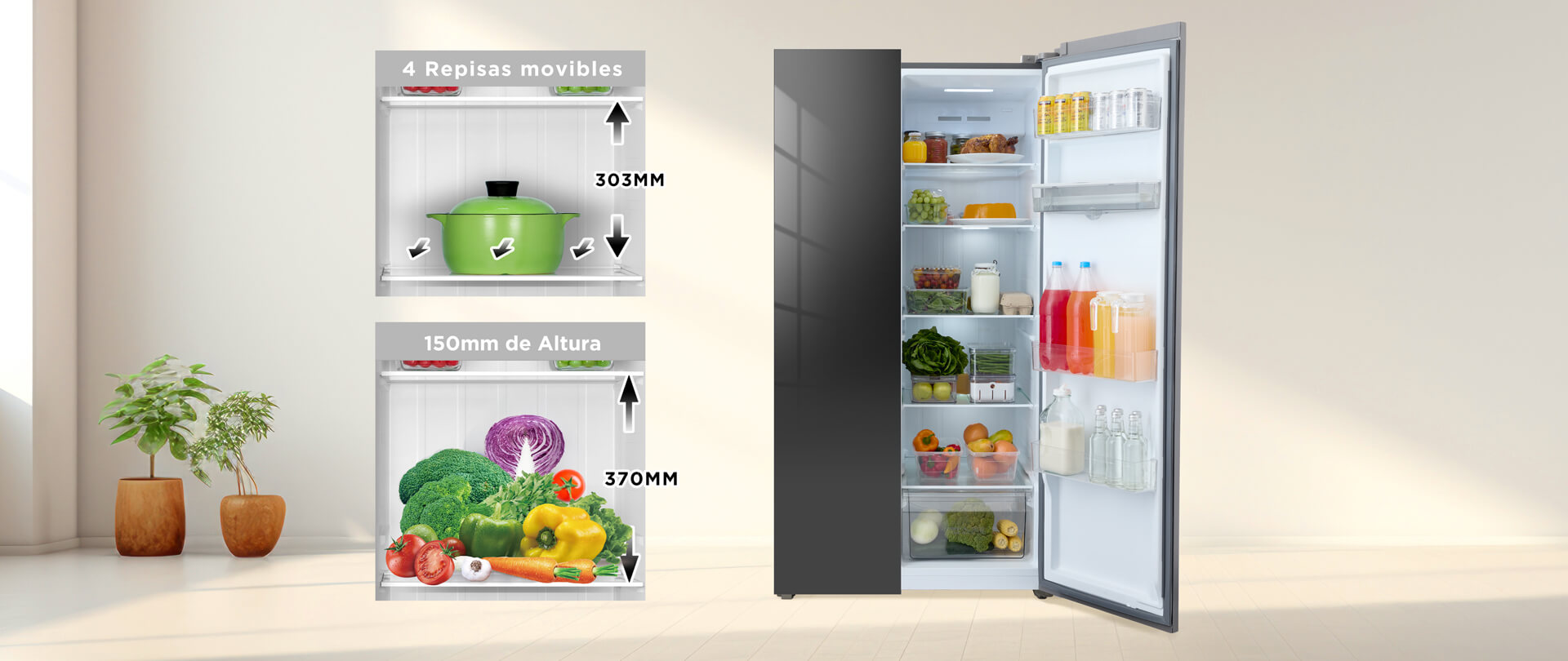 乐竟体育 C387BF Refrigerator Foldable and Reversible Glass Shelf