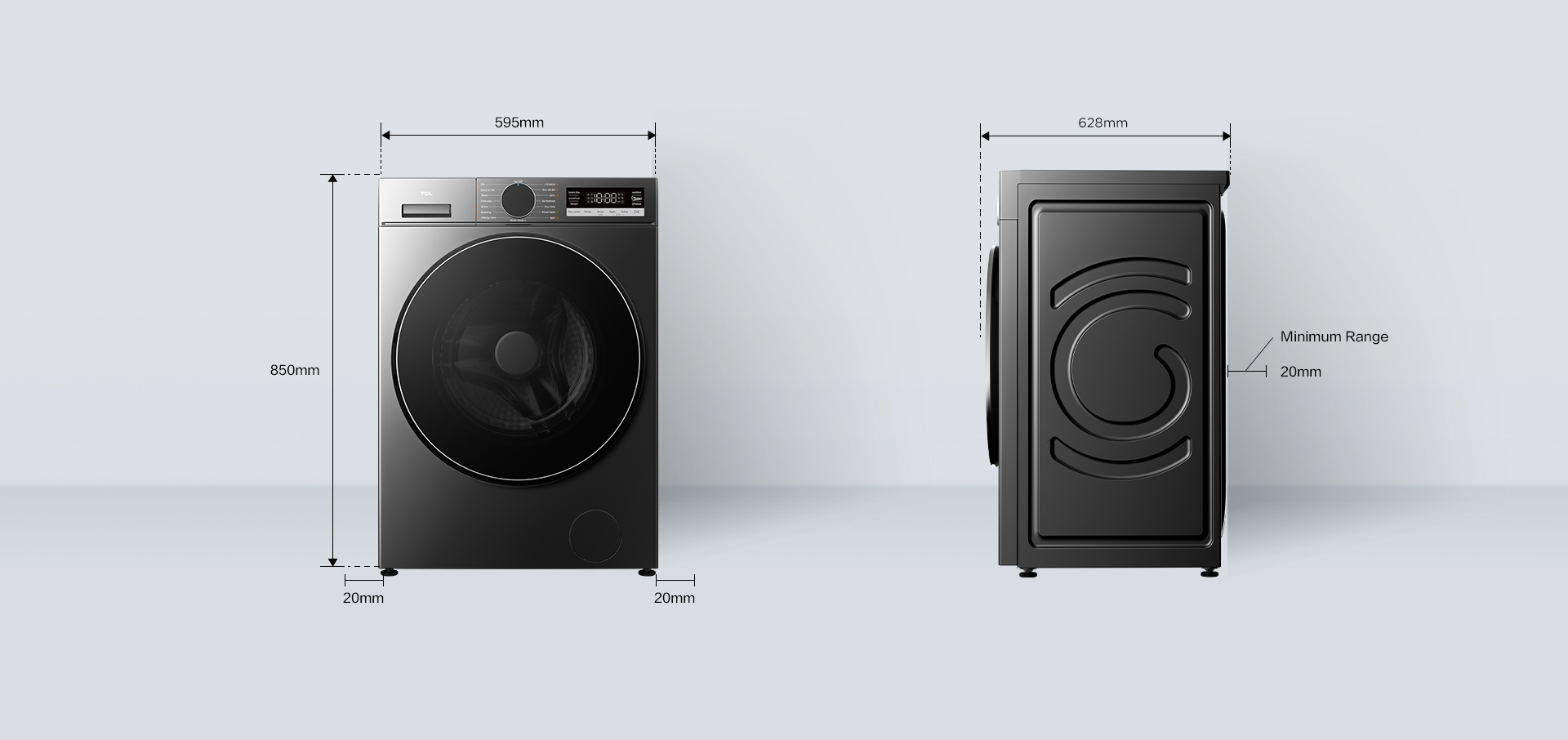 TCL S360 Washer Net Dimension 