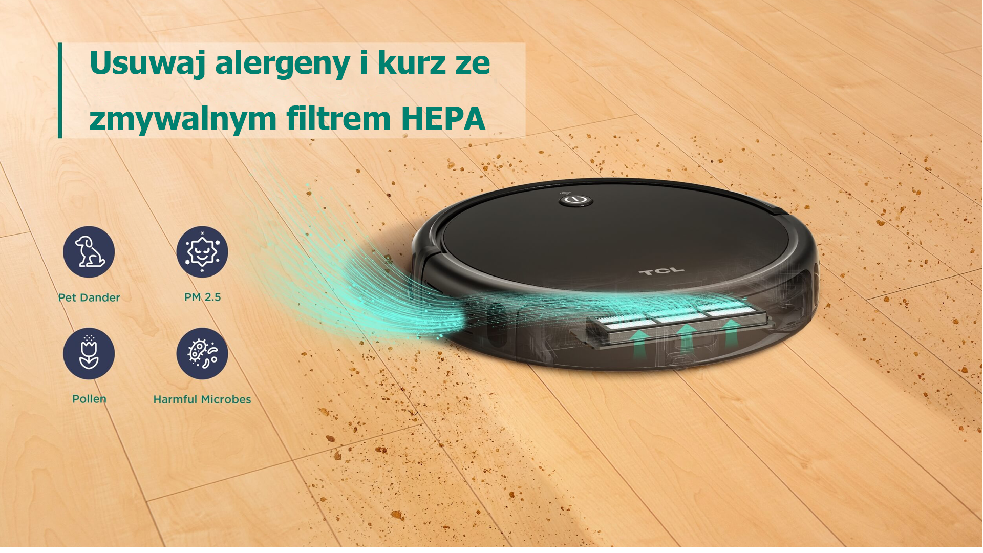 Capture Allergens with HEPA filter