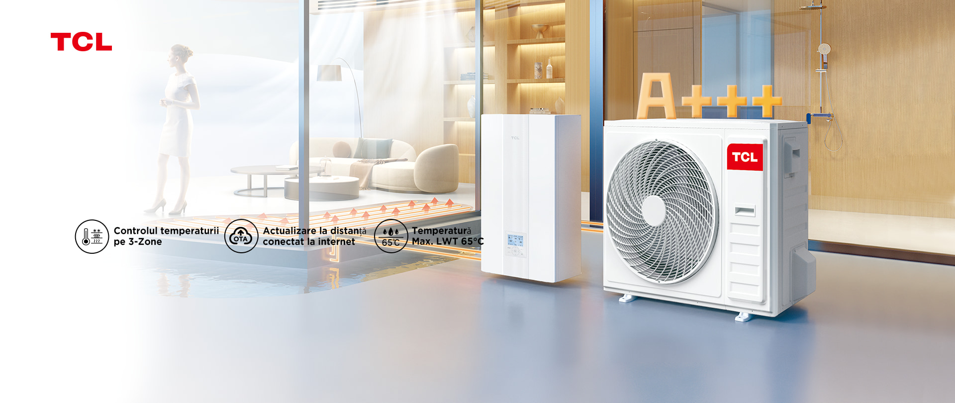 R32 Tri-thermal<br>ATW Pompă de căldură