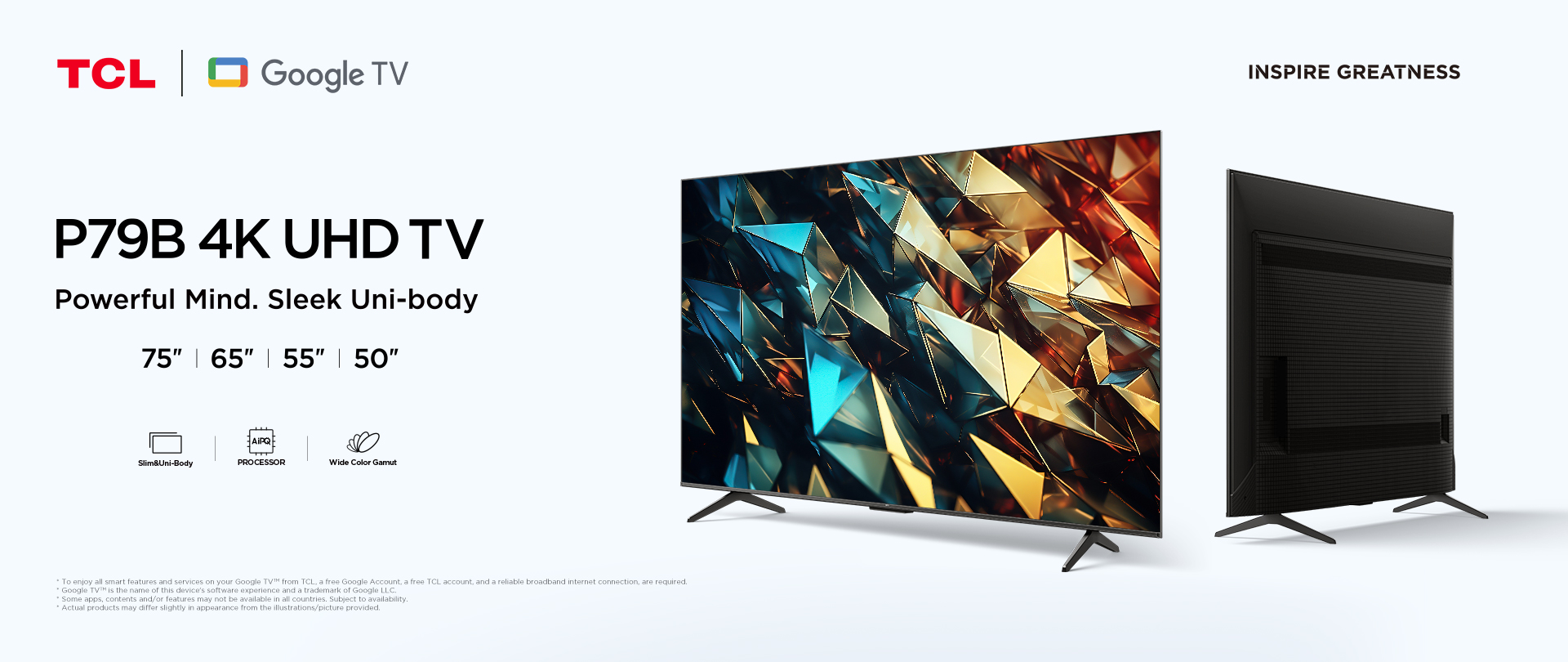 TCL P79Bシリーズ 液晶テレビ 本体 TCL P79B 50型4K対応液晶テレビ GoogleTV搭載/YouTube/ ネット