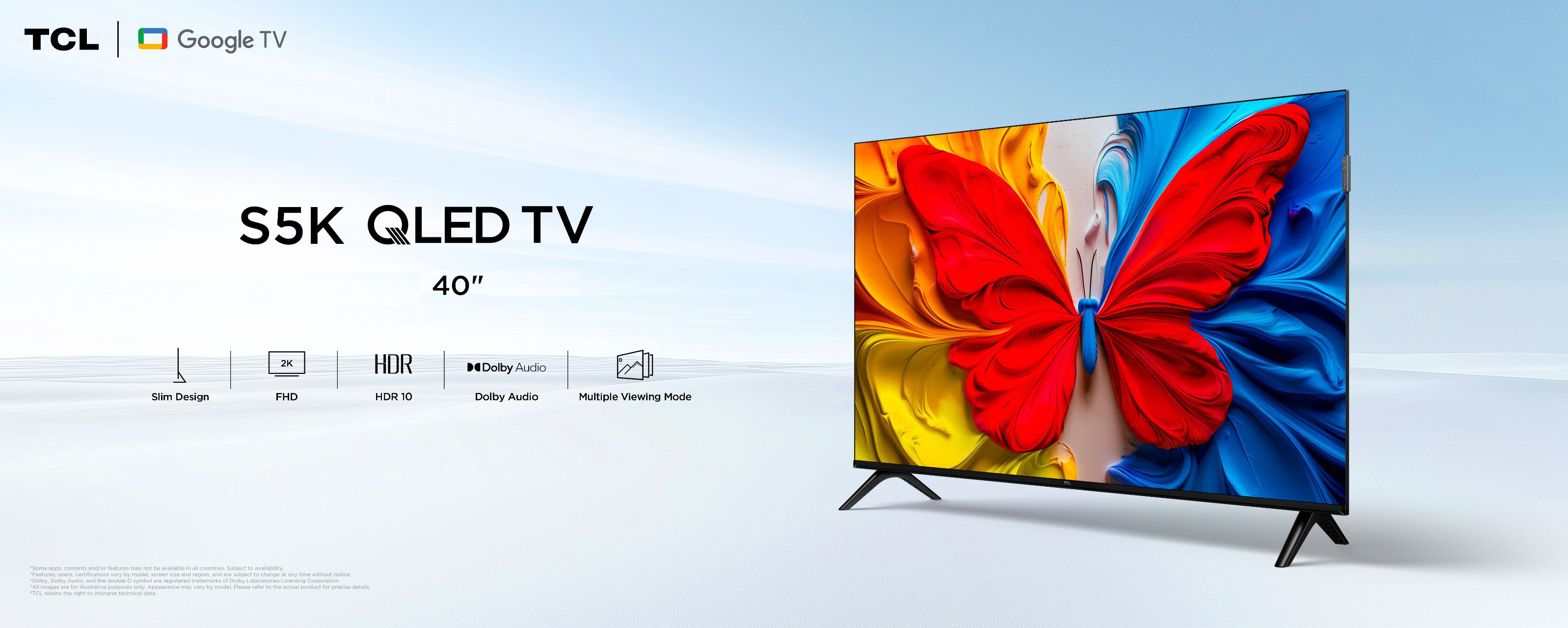 TCL S5K-2K QLED TV-32/40/43 Inch Google TV