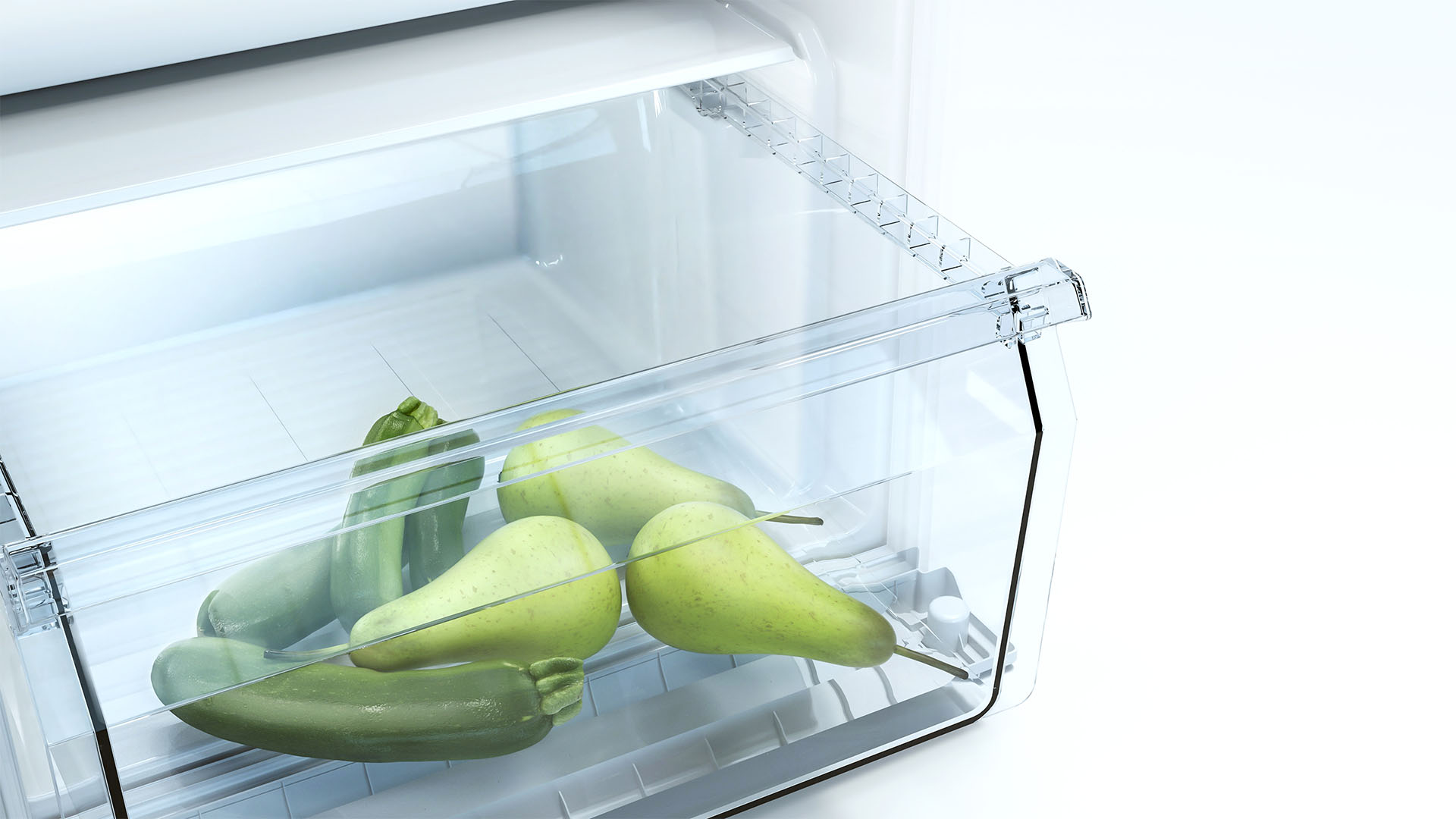 Spacious drawer for vegetable and fruit