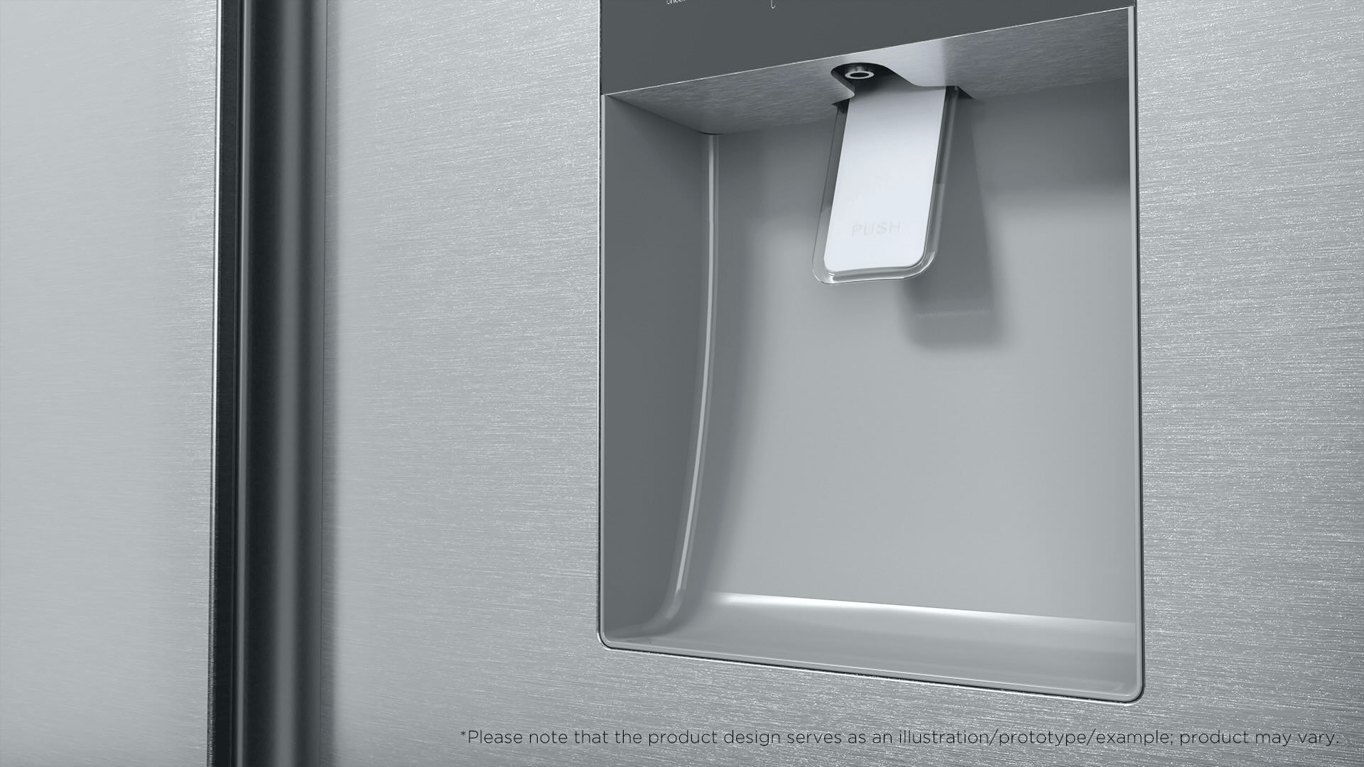 Water dispenser: 2.5L fresh water reserve available without opening the door