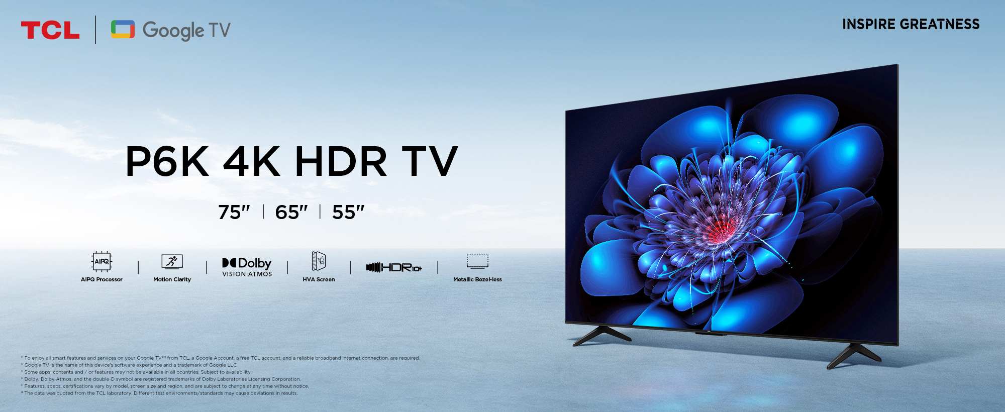 TCL P6K 65 Inch 4K Google TV Perfect for gaming | TCL UK