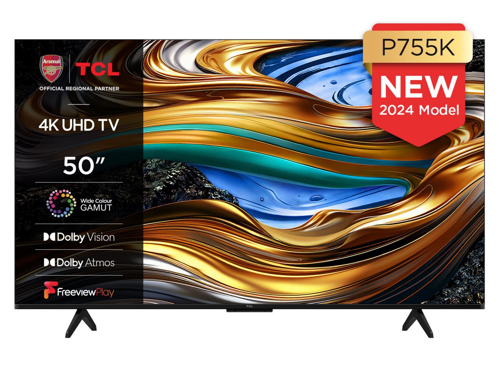 TCL 50P755K 50” WCG – Wide Colour Gamut 4K HDR Smart Android TV