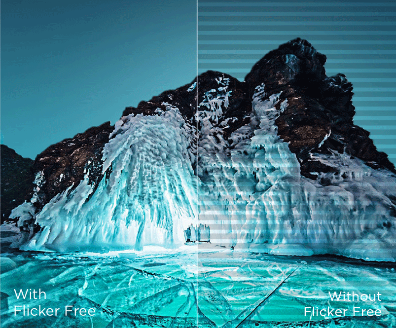 Flicker Free vs without Flicker Free
